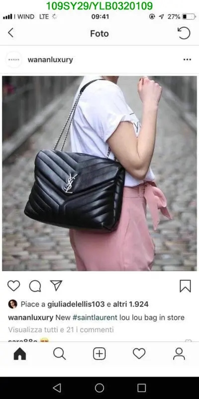 YSL Bag-(4A)-Diagonal- Code: YLB0320109 $ 142USD