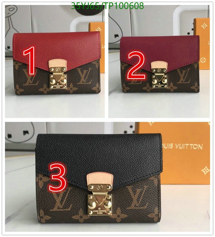 LV Bags-(4A)-Wallet-,Code: TP100608,$ 46USD