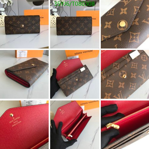 LV Bags-(4A)-Wallet-,Code: TP080308,$ 46USD