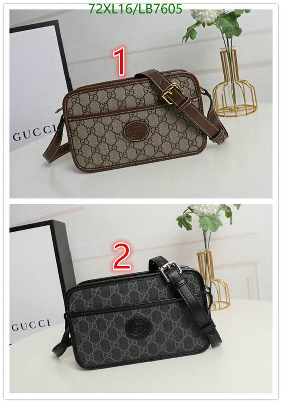 Gucci Bag-(4A)-Diagonal-,Code: LB7605,$ 94USD