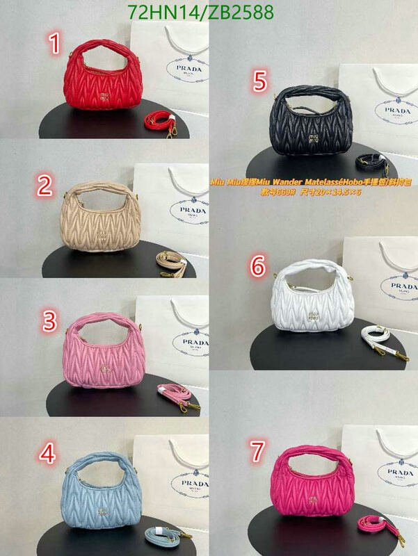 Miu Miu Bag-(4A)-Diagonal-,Code: ZB2588,$ 94USD