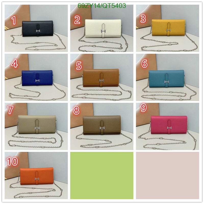 Hermes Bag-(4A)-Wallet- Code: QT5403 $ 90USD