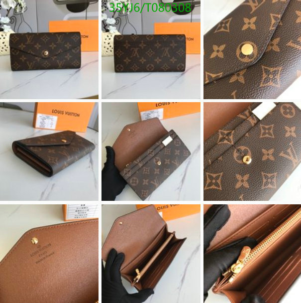 LV Bags-(4A)-Wallet-,Code: TP080308,$ 46USD