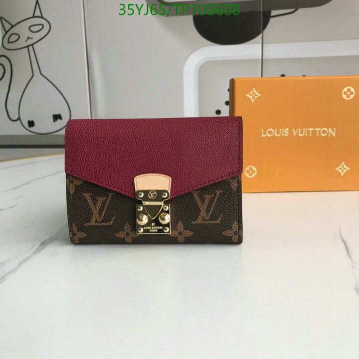 LV Bags-(4A)-Wallet-,Code: TP100608,$ 46USD