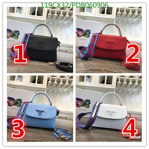Prada Bag-(4A)-Handbag-,Code: PDB060906,$ 155USD