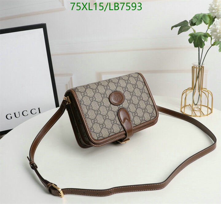Gucci Bag-(4A)-Diagonal-,Code: LB7593,$ 98USD